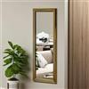 Dmora - Specchio Adrastea, Specchiera, Articolo d'arredo a muro, Decorazione con specchio, 40x3h105 cm, Oro