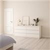 Dmora - Credenza Giselle, Buffet da soggiorno, Madia da salotto, Dispensa da cucina, 154x50 h70 cm, Bianco