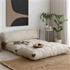 Dmora - Divano Letto 2 posti Dysnomia, Sofà trasformabile, Divanetto per Ospiti, Poltrona Letto, 120x75 h79 cm, Crema