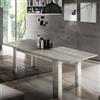Dmora - Tavolo allungabile Nanni, Consolle allungabile fino a 10 posti, Consolle estensibile 100% Made in Italy, cm 140/190x90h75, Marmo grigio