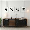 Dmora Credenza Rotanev 180x35x79h cm Marrone Noce 2 Ripiani Apertura Battente, Madia 4 Ante
