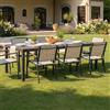 Dmora - Tavolo da esterno Roma, Ripiano rettangolare allungabile da pranzo, Tavolo da giardino estensibile effetto rattan, 100% Made in Italy, 150/220x90h72 cm, Marrone