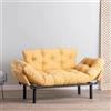 Dmora Divano Letto 2 posti Zeeusis, Sofà trasformabile, Divanetto per Ospiti, Poltrona Letto Contenitore, 155x70 h85 cm, Giallo