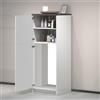 Dmora Dispensa da Cucina Plinio 60x60x165h cm Bianco Bianco Lucido 2 Ripiani Apertura Battente, 2 Ante Made in Italy