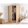 Dmora - Guardaroba 2 ante Elgon, Mobile angolare per camera da letto, Armadio appendiabiti ad angolo, 91x93h184 cm, 91x93h184 cm, Rovere