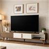 Dmora - Mobile Porta TV Kepler, Credenza da Soggiorno, Armadio Basso per TV, Base Parete attrezzata, 180x35 h40 cm, Noce e Crema