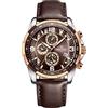 Naviforce Orologio sportivo analogico al quarzo da uomo con cronografo e cinturino in pelle, Sport