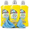 Generico Summer Edition Detersivo Liquido Pavimenti Citronella Geranio 3x 1000ml + panno microfibra 50x70 cm, Igienizzante, Concentrato, Per Interni ed Esterni, Maxi Formato