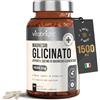 VitaBright Magnesio Bisglicinato Capsule | 300 mg Elementare | 180 Capsule - 3 Mesi | 1500 mg Polvere Tamponata per Dose | Magnesio Glicinato | Integratore Puro per Uomo e Donna | VitaBright