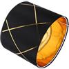 VILLCASE Paralume in Stoffa a Righe Nero 25x25x20 CM per Lampade | Base E27, Sostituzione Robusta, Compatibile Lampada da Comodino e Scrivania, per Salotto e Negozio