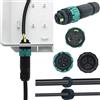 CTRICALVER Connettori Elettrici Impermeabili 3 Pin, Connettore spina impermeabile tipo pannello, Connettori IP68, Connettore da Esterno, per Diametro del Cavo 5-12 mm