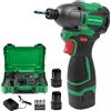 Victool Avvitatore a percussione a batteria, 150 Nm, 3000 RPM, trapano senza spazzole con 6 bit, 2 batterie da 2,0 Ah e caricabatterie, luce LED, per fai da te, montaggio di mobili, foratura legno