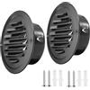 Generico 2 Pezzi Griglia Aerazione Inox In Acciaio Rotonda Nero Griglia di Ventilazione Protezione Meteo 70 80 100 120 150 160 180 200 mm Copertura per Sfiato con Zanzariera(200 mm/8in)