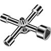 dravix Chiave triangolare a 4 vie con 5 misure di apertura, chiave universale per armadio elettrico, gas, acqua e ascensore, diametro interno 5/8/9/10/13 mm, lega di zinco