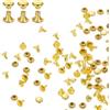 QUARKZMAN 100 Pezzi Ribattini A Una Testa 4mm Acciaio Al Carbonio Testa Tonda Chiodi A Pressione Fermagli Tubolari Chiodi Metallici Per Riparazioni Decorazioni Artigianato In Pelle, Oro