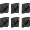 Naapesi Gancio Adesivo Nero Acciaio Inox 4.5x4.4cm, Parete Bagno Cucina Senza Foratura Gancio, Moderno (6)