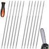 WestCH 12 Pezzi Lima per Catena Motosega 4.0 mm, con 1 Impugnatura in Plastica