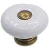 Yeandshi Confezione da 2 pomelli in ceramica bianca, diametro 32 mm, per cassetti e armadi retrò.