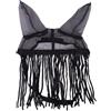 Qualoramall Maschera antimosche per cavalli con nappe morbide in poliestere traspirante, vestibilità regolabile, per equitazione ranch e stalla, nero, tre taglie (M)
