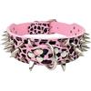 Izefia Collari in Pelle Imbottiti di Lusso con Borchie Appuntite e Appuntite per Cani di Taglia Media Grande Larghezza 5 cm Collana Anti Mordere (XS,PKL-Ag)
