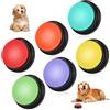 Gaethra Set di 6 buzzer con funzione di registrazione, registrazione e riproduzione di 30 secondi, addestramento per cani, buzzer con suono, giocattolo intelligenza per cani