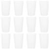 STAHAD Bicchieri Porta Spazzolino da Bagno Riutilizzabili in Plastica Bianca Set 12 Design Minimalista e Facile da Maneggiare per Uso Quotidiano in Casa