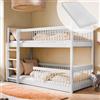 Kids Collective Letto a soppalco per bambini, letto a castello, letto per bambini, legno di pino massiccio, trasformabile in 2 letti e 2 materassi | misure: 80x180, 90x190, 90x200cm | 80x180cm da 3 a 12 anni | bianco