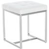 CLP Sgabello Poggiapiedi Barci In Similpelle I Panchetto Capitonné imbottito I Poggiapiedi Da Salotto Elegante Alt. 48 CM, Colore:bianco