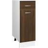 Roanoer Mobile da cucina Lyon con cassetto, 30 x 46 x 81,5 cm, per la cucina, comò in legno marrone effetto rovere con anta e ripiano