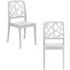 REDÒKASA Set 2 sedie in polipropilene PENELOPE, MADE IN ITALY, impilabile, resistente ai raggi UV, design moderno, ideale per sala da pranzo, cucina, sala d'attesa, bar, ristoranti o giardino (Bianco, 2)
