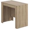 Habitdesign 004580F Tavolo Consolle Estensibile, 50 x 90 x 78 H cm, Rovere Spazzolato, Melamina