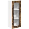 Roanoer Armadietto pensile in rovere affumicato, 40 x 31 x 100 cm, moderno pensile da cucina in legno con anta, mobile superiore da parete per cucina e dispensa, molto spazio