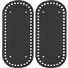 Healeved Base per Borse Fai da Te in Pu Nero 22x10 Cm Fori Preforati, 2 Pezzi per Uncinetto e Progetti Artigianali Cross Stitch
