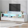 Hzuaneri Mobile TV con Illuminazione RGB LED, 180 cm Bianco, 3 Cassetti
