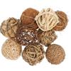 ULDIGI Set 9 Palline Decorative in Rattan Naturale 7 Cm, Sfere Riempitive per Ciotole, Vasi e Centrotavola, Accessori Decorativi Rustici per Casa e Feste Stili Multipli