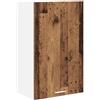Roanoer Armadio pensile da cucina moderno, in legno antico e bianco, con anta per riporre oggetti e organizzazione, 50 x 31 x 80 cm