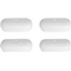 Inbagno Paracolpi WC Ad Incastro Rettangolari 48x18 Mm in Plastica Tecnica - Kit 4 Pezzi, Paracolpi Sedile WC, Paracolpi Universali WC per Ricambi Sanitari E Stabilità Seduta