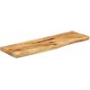 Keeushr Piano in legno di mango massiccio, 120 x 30 x 3,8 cm, con bordo dell'albero, piano di ricambio rustico in legno di mango massiccio, versatile combinabile con diversi supporti
