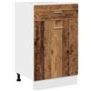 Roanoer Mobile da cucina Lyon con cassetto e anta, 50 x 46 x 81,5 cm, mobile da cucina effetto legno anticato, stabile mobile da cucina per pentole e stoviglie, senza piano di lavoro