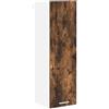 Roanoer Armadietto pensile in rovere affumicato, 30 x 31 x 100 cm, mobile da cucina in legno con anta, per cucina e soggiorno, moderno elemento pensile per spazio aggiuntivo