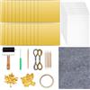 OLYCRAFT 30pz Fogli Metallizzati per Artigianato 15x15cm Kit Artistico per Sbalzo su Metallo Fogli di Lamina Dorata con Strumenti per Goffratura Tampone per Calligrafia Fai da Te Pittura Rilievo