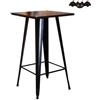 RELOVE Tavolo da Bar in Legno (MDF) e Metallo, Design Industriale, Tavolo da Pranzo, Ferro, Stile Bistrot, per Casa, Pub, Bar, Cocktail, Cucina, Ristorante, Patio (60 x 60 x 110 cm (nero))