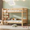Witimisy Letto a castello divisibile in 2 letti singoli, per bambini e ragazzi in legno di pino, facile montaggio, naturale, 205 x 101 x 144,5 cm