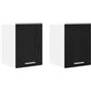 Roanoer Set di 2 pensili da cucina, mensole da parete con anta, per cucina e soggiorno, moderni armadi da parete in legno, 30 x 31 x 40 cm, rovere nero e bianco