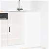 Generico Mobiletto da cucina Porto Bianco lucido 86x46x81,5 cm in legno ingegnerizzato con ante e piedini regolabili, ampio spazio per pentole e stoviglie, carico max 70 kg