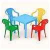 Tomaino - Set Tavolo e Sedie in Plastica per Bambini - Bobbie (TAVOLO + 4 SEDIE)