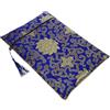 YARNOW Borsa Cerniera per Libri Sacchetti di Stoccaggio in Seta Artificiale e Tessuto Blu, Multiuso e Decorativa per Organizzare Ricevute e Voucher in Ufficio