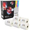 PRESTIGE CARTRIDGE 2.500 etichette termiche dirette bianche Zebra 100 mm x 150 mm compatibili (500 etichette per rotolo) per stampanti tipo Zebra
