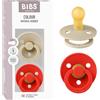 BIBS Colour Ciuccio, 0-6 mesi, confezione da 2, Vanilla/Candy Apple