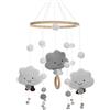 TVAIVTN Baby Campanelli Eolici, Campana Mobile Baby Culla, Campana di Vento Neonato, Carillon del Vento del Bambino Palla del Feltro a Mano Art Appeso Arredamento per Culla Decorazione e Cameretta, Grigio